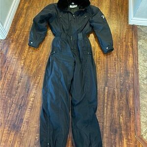 Obermeyer vintage Black Fur-Lined Ski Suit